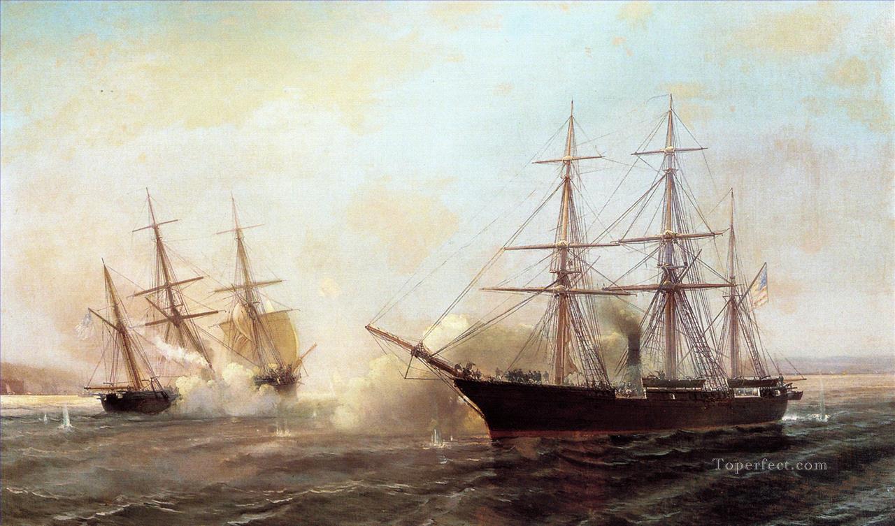 barcos de la guerra civil de alabama Pintura al óleo